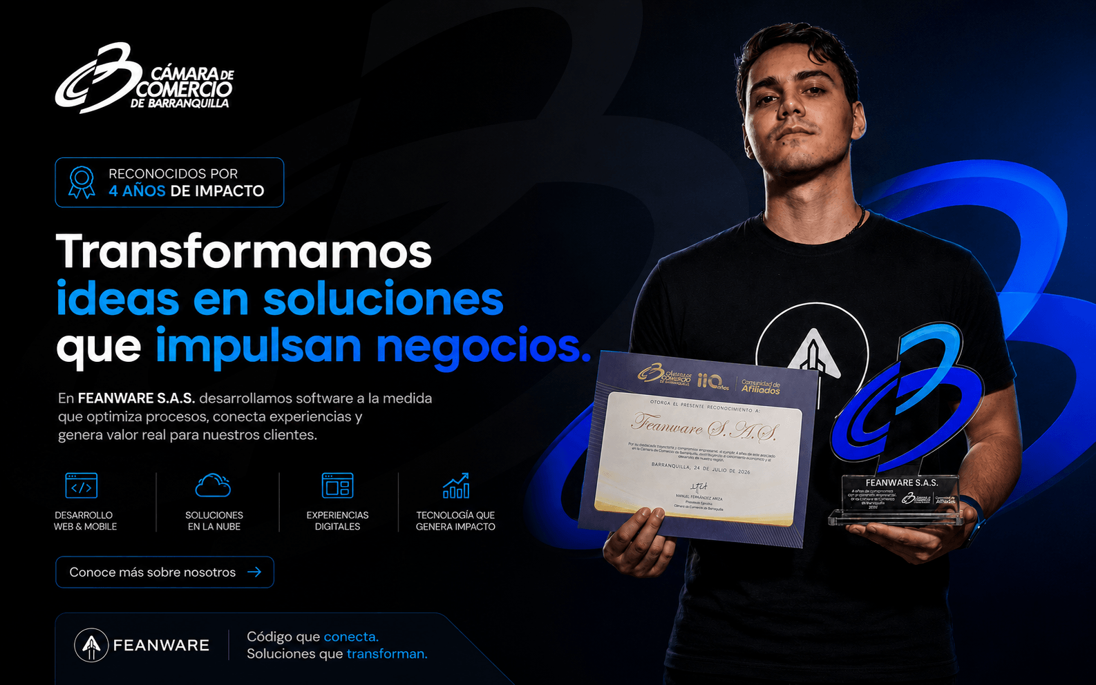 Feanware reconocida por 4 años de impacto — Cámara de Comercio de Barranquilla